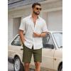 COOFANDY Mens Casual Shorts Cotton Drawstring Elastic Waist Lightweight 9″ Chino Golf Shorts Summer Beach Shorts(Army Green)