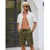 COOFANDY Mens Casual Shorts Cotton Drawstring Elastic Waist Lightweight 9″ Chino Golf Shorts Summer Beach Shorts(Army Green)