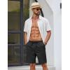 COOFANDY Mens Casual Shorts Cotton Drawstring Elastic Waist Lightweight 9″ Chino Golf Shorts Summer Beach Shorts(Black)