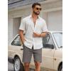 COOFANDY Mens Casual Shorts Cotton Drawstring Elastic Waist Lightweight 9″ Chino Golf Shorts Summer Beach Shorts(Dark Grey)