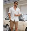 COOFANDY Mens Casual Shorts Cotton Drawstring Elastic Waist Lightweight 9″ Chino Golf Shorts Summer Beach Shorts(Dark Khaki)