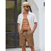 COOFANDY Mens Casual Shorts Cotton Drawstring Elastic Waist Lightweight 9″ Chino Golf Shorts Summer Beach Shorts(Dark Khaki)