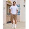 COOFANDY Mens Casual Shorts Cotton Drawstring Elastic Waist Lightweight 9″ Chino Golf Shorts Summer Beach Shorts(Dark Khaki)