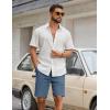 COOFANDY Mens Casual Shorts Cotton Drawstring Elastic Waist Lightweight 9″ Chino Golf Shorts Summer Beach Shorts(Denim Blue)