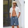 COOFANDY Mens Casual Shorts Cotton Drawstring Elastic Waist Lightweight 9″ Chino Golf Shorts Summer Beach Shorts(Denim Blue)