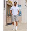 COOFANDY Mens Casual Shorts Cotton Drawstring Elastic Waist Lightweight 9″ Chino Golf Shorts Summer Beach Shorts(Grey)
