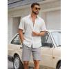 COOFANDY Mens Casual Shorts Cotton Drawstring Elastic Waist Lightweight 9″ Chino Golf Shorts Summer Beach Shorts(Grey)