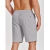 COOFANDY Mens Casual Shorts Cotton Drawstring Elastic Waist Lightweight 9″ Chino Golf Shorts Summer Beach Shorts(Grey)