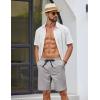 COOFANDY Mens Casual Shorts Cotton Drawstring Elastic Waist Lightweight 9″ Chino Golf Shorts Summer Beach Shorts(Grey)