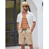 COOFANDY Mens Casual Shorts Cotton Drawstring Elastic Waist Lightweight 9″ Chino Golf Shorts Summer Beach Shorts(Khaki)