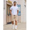 COOFANDY Mens Casual Shorts Cotton Drawstring Elastic Waist Lightweight 9″ Chino Golf Shorts Summer Beach Shorts(Khaki)
