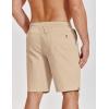 COOFANDY Mens Casual Shorts Cotton Drawstring Elastic Waist Lightweight 9″ Chino Golf Shorts Summer Beach Shorts(Khaki)
