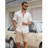 COOFANDY Mens Casual Shorts Cotton Drawstring Elastic Waist Lightweight 9″ Chino Golf Shorts Summer Beach Shorts(Khaki)