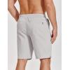 COOFANDY Mens Casual Shorts Cotton Drawstring Elastic Waist Lightweight 9″ Chino Golf Shorts Summer Beach Shorts(Light Grey)