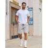 COOFANDY Mens Casual Shorts Cotton Drawstring Elastic Waist Lightweight 9″ Chino Golf Shorts Summer Beach Shorts(Light Grey)