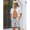 COOFANDY Mens Casual Shorts Cotton Drawstring Elastic Waist Lightweight 9″ Chino Golf Shorts Summer Beach Shorts(Light Grey)