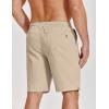 COOFANDY Mens Casual Shorts Cotton Drawstring Elastic Waist Lightweight 9″ Chino Golf Shorts Summer Beach Shorts(Light Khaki)