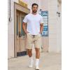COOFANDY Mens Casual Shorts Cotton Drawstring Elastic Waist Lightweight 9″ Chino Golf Shorts Summer Beach Shorts(Light Khaki)