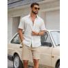 COOFANDY Mens Casual Shorts Cotton Drawstring Elastic Waist Lightweight 9″ Chino Golf Shorts Summer Beach Shorts(Light Khaki)