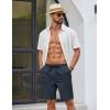 COOFANDY Mens Casual Shorts Cotton Drawstring Elastic Waist Lightweight 9″ Chino Golf Shorts Summer Beach Shorts(Navy Blue)
