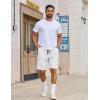 COOFANDY Mens Casual Shorts Cotton Drawstring Elastic Waist Lightweight 9″ Chino Golf Shorts Summer Beach Shorts(White)