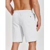COOFANDY Mens Casual Shorts Cotton Drawstring Elastic Waist Lightweight 9″ Chino Golf Shorts Summer Beach Shorts(White)