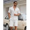 COOFANDY Mens Casual Shorts Cotton Drawstring Elastic Waist Lightweight 9″ Chino Golf Shorts Summer Beach Shorts(White)