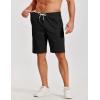 COOFANDY Mens Casual Shorts Cotton Elastic Waist Shorts Drawstring Summer Beach Shorts(Black)
