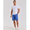 COOFANDY Mens Casual Shorts Cotton Elastic Waist Shorts Drawstring Summer Beach Shorts(Blue)