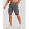 COOFANDY Mens Casual Shorts Cotton Elastic Waist Shorts Drawstring Summer Beach Shorts(Dark Grey)