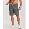 COOFANDY Mens Casual Shorts Cotton Elastic Waist Shorts Drawstring Summer Beach Shorts(Dark Grey)
