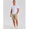 COOFANDY Mens Casual Shorts Cotton Elastic Waist Shorts Drawstring Summer Beach Shorts(Dark Khaki)