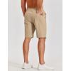 COOFANDY Mens Casual Shorts Cotton Elastic Waist Shorts Drawstring Summer Beach Shorts(Dark Khaki)