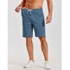 COOFANDY Mens Casual Shorts Cotton Elastic Waist Shorts Drawstring Summer Beach Shorts(Denim Blue)