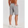 COOFANDY Mens Casual Shorts Cotton Elastic Waist Shorts Drawstring Summer Beach Shorts(Light Grey)