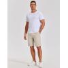 COOFANDY Mens Casual Shorts Cotton Elastic Waist Shorts Drawstring Summer Beach Shorts(Light Khaki)