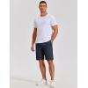COOFANDY Mens Casual Shorts Cotton Elastic Waist Shorts Drawstring Summer Beach Shorts(Navy Blue)