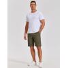 COOFANDY Mens Casual Shorts Cotton Elastic Waist Shorts Drawstring Summer Beach Shorts(Olive Green)