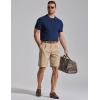 COOFANDY Men’s Casual Shorts Pleated Front 9″ Linen Textured Dress Shorts(Khaki)