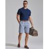 COOFANDY Men’s Casual Shorts Pleated Front 9″ Linen Textured Dress Shorts(Light Blue)