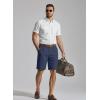 COOFANDY Men’s Casual Shorts Pleated Front 9″ Linen Textured Dress Shorts(Navy)