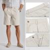 COOFANDY Men’s Casual Shorts Pleated Front 9″ Linen Textured Dress Shorts(Off-white)