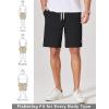 COOFANDY Mens Cotton Chino Shorts 9 Inch Casual Shorts Elastic Waist Drawstring Summer Beach Shorts with Pockets(Black)