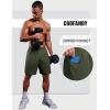 COOFANDY Mens Gym Athletic Shorts with Zipper Pockets Quick Dry 7″ Workout Running Training Shorts(Army Green)