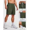 COOFANDY Mens Gym Athletic Shorts with Zipper Pockets Quick Dry 7″ Workout Running Training Shorts(Army Green)