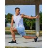 COOFANDY Mens Gym Athletic Shorts with Zipper Pockets Quick Dry 7″ Workout Running Training Shorts(Light Blue)