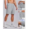 COOFANDY Mens Gym Athletic Shorts with Zipper Pockets Quick Dry 7″ Workout Running Training Shorts(Light Gray)