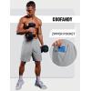 COOFANDY Mens Gym Athletic Shorts with Zipper Pockets Quick Dry 7″ Workout Running Training Shorts(Light Gray)
