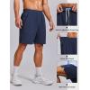 COOFANDY Mens Gym Athletic Shorts with Zipper Pockets Quick Dry 7″ Workout Running Training Shorts(Navy Blue)