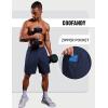COOFANDY Mens Gym Athletic Shorts with Zipper Pockets Quick Dry 7″ Workout Running Training Shorts(Navy Blue)